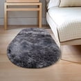thumbnail image 4 of Hxlamzoo Fluffy Oval Area Rug, Soft Tie Dye Rug, Shaggy Colorful Rug, for Bedroom, Living Room, Teen Dorm, Baby Nursery, 11 Colors & 3 Sizes, 4 of 6
