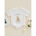 thumbnail image 2 of Faithtur Combinaison de Pâques pour Bébé, Imprimé Lettre Rabbit Dessin Animé Manches Courtes Col Rond pour Garçons Filles, 0-18 Mois, 2 of 9