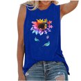 thumbnail image 1 of Pompotops Womens Tank Tops Casual Loose Fit Plus Size Sunflower Printed Tee Shirts, 1 of 5