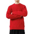 thumbnail image 1 of Styesk Mens Sweater Comfy Soft Oversized Sweater Solid Color Pullover Sweater Casual Loose Sweaters Cable Knit Crewneck Sweater with Ribbing Edge, 1 of 2