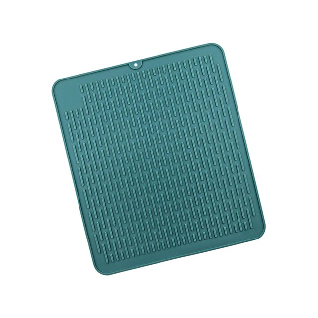 facefd Silicone Sec Évier Rapide Support de Tapis Résistant à la Chaleur Imperméable 45x40cm Plat Drainant Mat Vert