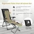 thumbnail image 4 of Gymax 4PCS Folding Patio Recliner Chair & Ottoman Set w/ Adjustable Backrest Black, 4 of 6