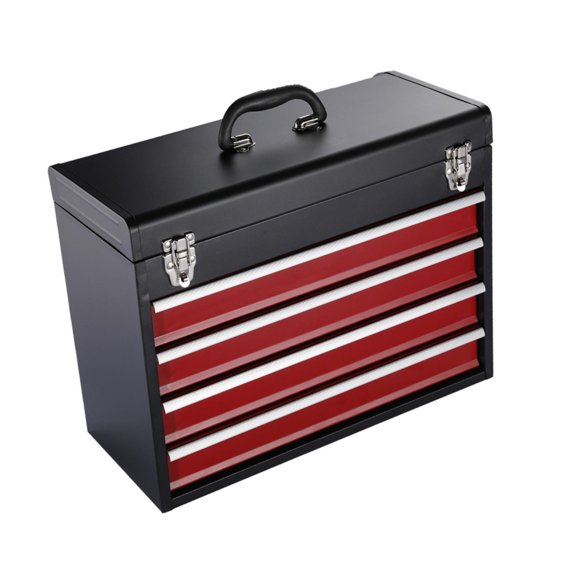 DYNWAVECA Tool Box Tool Chest Metal Container Multifunctional Tools Organizer with Handle for Workshop Home Factory Repair Shop Garage with 4 Drawers