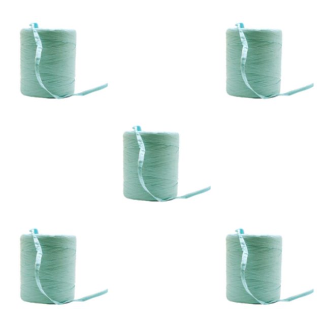 Baohd Fiber Sturdy And Durable Raffia Rope Yarn For DIY Crafts Natural Paper Ribbon Solid Crochet Yarn green 5Set