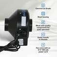 thumbnail image 3 of Hurricane Commercial Grade Inline Wall Mount Fan For HVAC & Ventilation Use, 3 of 12