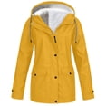thumbnail image 1 of Dvkptbk Veste à Capuche pour Femmes, Veste de Pluie Unie, Vestes d'Extérieur, Imperméable à Capuche, Coupe-Vent, en Liquidation, 1 of 5