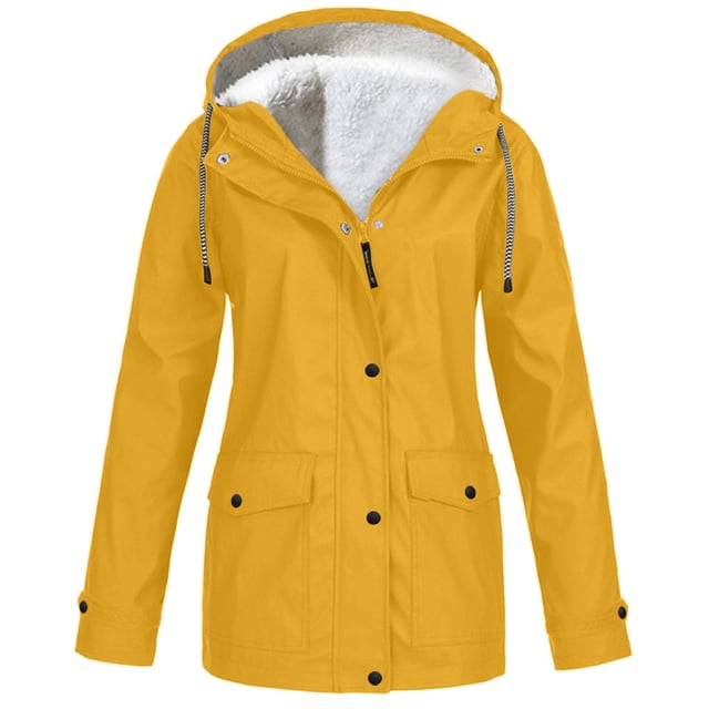 Dvkptbk Veste à Capuche pour Femmes, Veste de Pluie Unie, Vestes d'Extérieur, Imperméable à Capuche, Coupe-Vent, en Liquidation