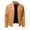 Khaki, variant on WRKEKC Men's Faux Leather Jacket Solid Color Long Sleeve, Stand Collar Casual Coat for Urban Stylish Outerwear Black XL