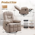 thumbnail image 3 of Korser Manual Swivel Rocker Recliner Chair for Living Room,Small Recliner Sofa for Small Spaces,Linen Fabric,Light Tan, 3 of 7