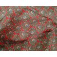 thumbnail image 4 of oneOone Silk Tabby Fabric Leaves & Floral Block Decor Fabric Printed BTY 42 Inch Wide, 4 of 5