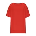 thumbnail image 3 of WRKEKC Chemises à Manches Courtes pour Femmes, T-Shirts d'Été pour Femmes, Chemise de Sport à Manches Courtes Col Rond Couleur Unie Grande Taille pour Femmes, 3 of 8