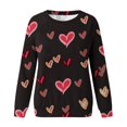 thumbnail image 4 of Chemise de Saint-Valentin pour Femmes 2024 Col Rond Chemises Décontractées Cœur d'Amour Graphiques Tees Manches Longues Amples Pull Tops Mode Vacances T-Shirt, 4 of 5