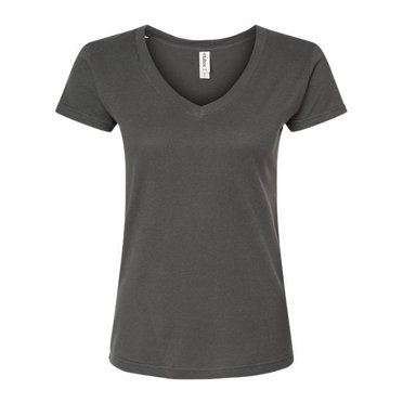 Tultex - T-Shirt Ajusté en Jersey Fin à Col en V pour Femmes - 214