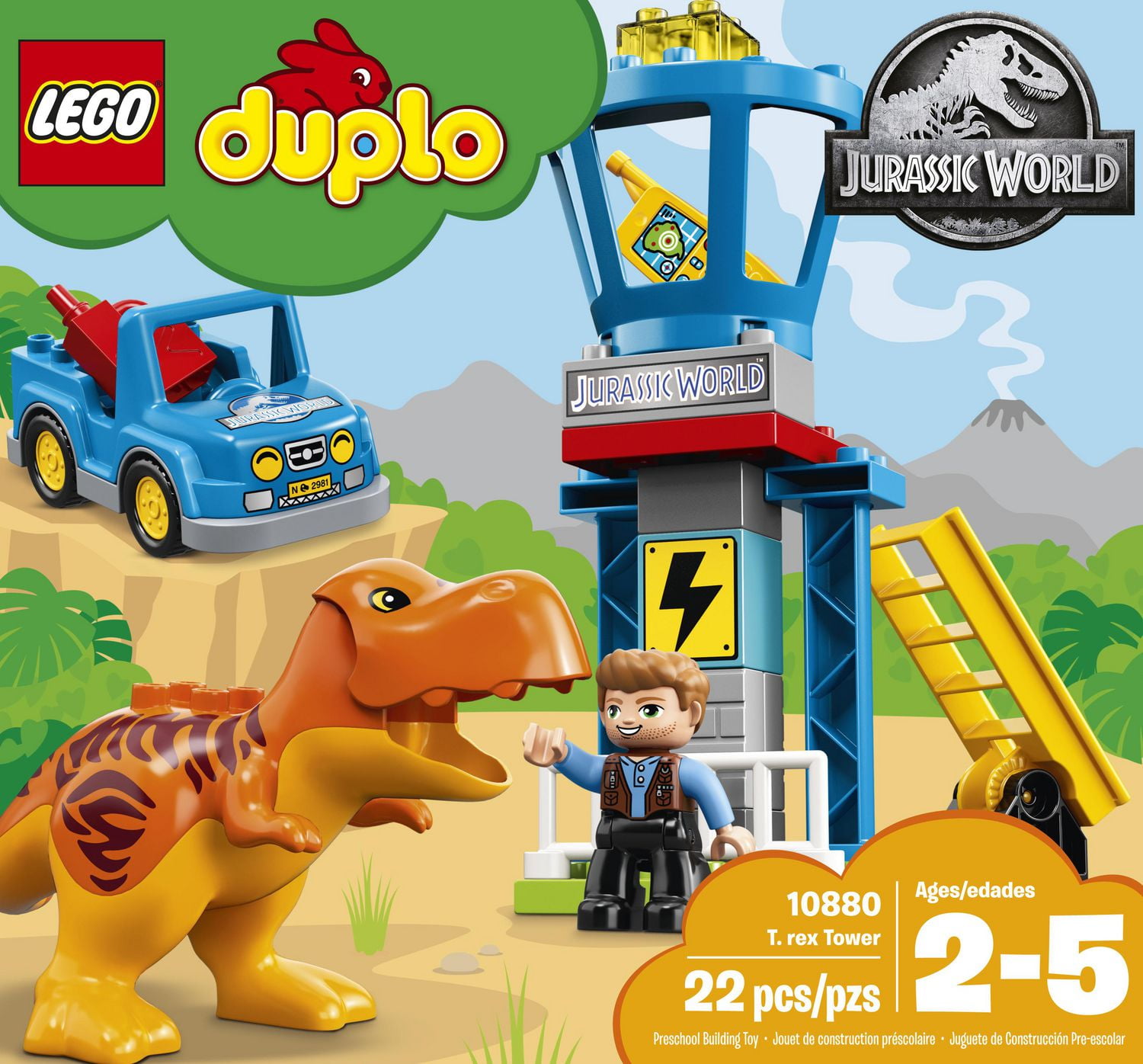 LEGO DUPLO Jurassic World T. rex Tower 10880 Building Blocks (22 Piece)