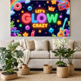 thumbnail image 2 of Neon Lights Glow Party Banner Retro Design Disco Theme for Birthday Party Indoor Decoration Dance Event, 2 of 5