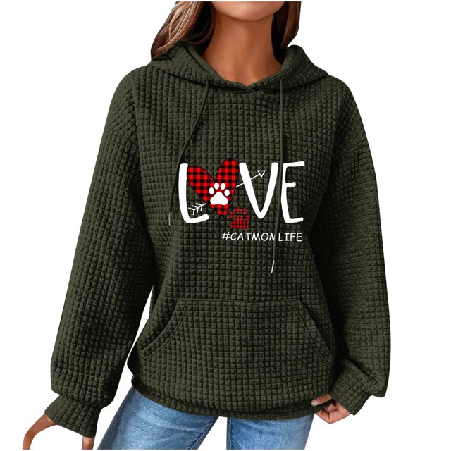 Birdeem Femmes Imprimé Col Rond Manches Longues Ample Chandail Simple Hauts Chandail Blouse