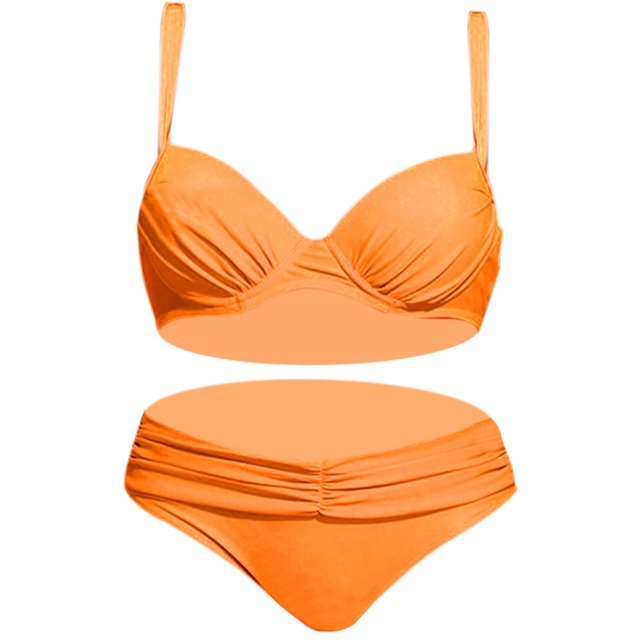 B91xZ Bikini Sets for Women Halter Triangle Tops String Bikini Sets,Orange XXL