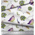 thumbnail image 2 of Soimoi Modal Satin Fabric Nest,Feather & Artistic Bird Printed Fabric 1 Yard 42 Inch Wide, 2 of 3