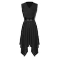 thumbnail image 4 of Aislor Women Liturgical Praise Dance Dress Color Block Worship Loose Fit Church Robe Praisewear Black XL, 4 of 7