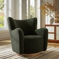thumbnail image 1 of Modway Montrose Wingback Sherpa Swivel Accent Chair, Fern Walnut, 1 of 9