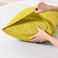 thumbnail image 4 of Staron Cooling Pillow Cases Queen Size Set of 2, Soft Brushed Microfiber Breathable Cooling Pillow Case for Hot Sleepers with Envelope Closure, Yellow Pillow Cases, 4 of 6