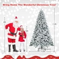 thumbnail image 2 of Costway 7.5ft Premium Snow Flocked Hinged Artificial Christmas Tree Unlit w/ Metal Stand, 2 of 10