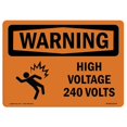 thumbnail image 1 of SignMission OS-WS-D-35-L-12175 Signe d'Avertissement OSHA - Haute Tension 240 Volts avec Symbole, 1 of 1