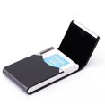 thumbnail image 2 of Business Card Case PU Leather Credit Card Holder High-capacity Magnetic Buckle Stainless Steel Name Card Holder, 2 of 7