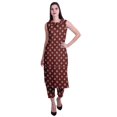 thumbnail image 1 of Moomaya Kurta Sans Manches à Col Peter Pan avec Pantalon Ensemble Ethnique 2 Pcs pour Femmes, 1 of 6