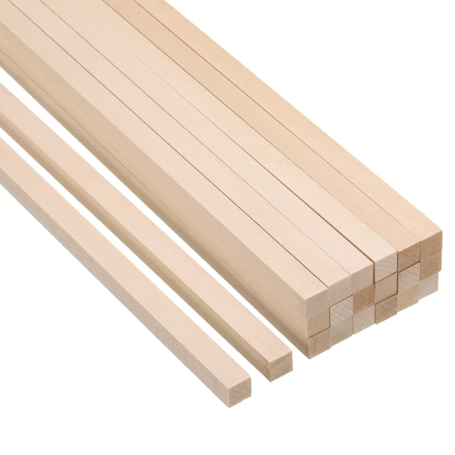 Unique Bargains 3/8 Inch Dowel Rods Wood Sticks 12 Inch Long Square Wooden Dowels 20 Pcs