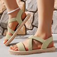 thumbnail image 3 of Omen Stitching Hollow Out Chunky Bottom Heel Big Size Open Toe Casual Sandals Women, 3 of 6