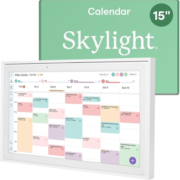 Skylight Calendrier : Calendrier Numérique de 15 Pouces et Tableau des Tâches, Écran Tactile Intelligent Interactif pour les Horaires Familiaux, Idéal pour l'Organisation