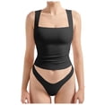 thumbnail image 1 of Lixiuxyad Basic Tank Tops Women Sexy Square Neck Tank Top Summer Going Out Basic Shirt, 1 of 5