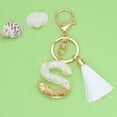 thumbnail image 1 of Clearance! New White Tassel Letter Key Chain Crystal Drop Pendant Fashionable Bag Key Chain Pallet Sales Liquidation Pallets #14, 1 of 2