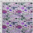 thumbnail image 4 of oneOone Cotton Poplin Twill Violet Fabric Asian Block Fish Craft Projects Decor Fabric Printed By The Yard 56 Inch Wide, 4 of 4