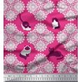 thumbnail image 1 of Soimoi Rayon Crepe Fabric Floral & Cat Animal Printed Fabric 1 Yard 46 Inch Wide, 1 of 3