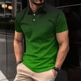 thumbnail image 1 of Chemise à Manches Courtes pour Homme, Haut Décontracté à Col Rabattu avec Boutons, Tissu en Polyester Respirant pour Usage Quotidien, 1 of 6