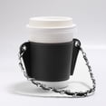 thumbnail image 2 of XZNGL Chain Portable Coffee Cup Cover Leather Beverage Handbag Heat Insulation Hot Separation Cup Cover Hanging Portable, 2 of 9