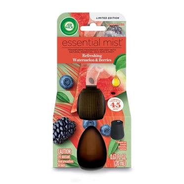 Air Wick Essential Mist Recharge pour Diffuseur d'Huile Parfumée Aromatique, Melon d'Eau et Baies, 1 Unité, Désodorisant