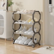 Chmadoxn Shoe Rack for Closet,Closet Organizers and Storage, Shoe Rack Shoe Rack Storage Organizer With 4 Tiers Metal Shelves For Bedroom Closet Entry Dorm Room Plastics shoe rack