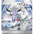 thumbnail image 1 of Soimoi Moss Georgette Fabric Triangle & Animal Face Printed Craft Fabric by the Yard 42 Inch Wide, 1 of 3