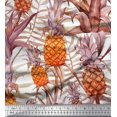 thumbnail image 1 of Soimoi Modal Satin Tissu Feuilles & Pin Fruits Tissu Imprimé par la Cour 42 Pouces de Large, 1 of 3