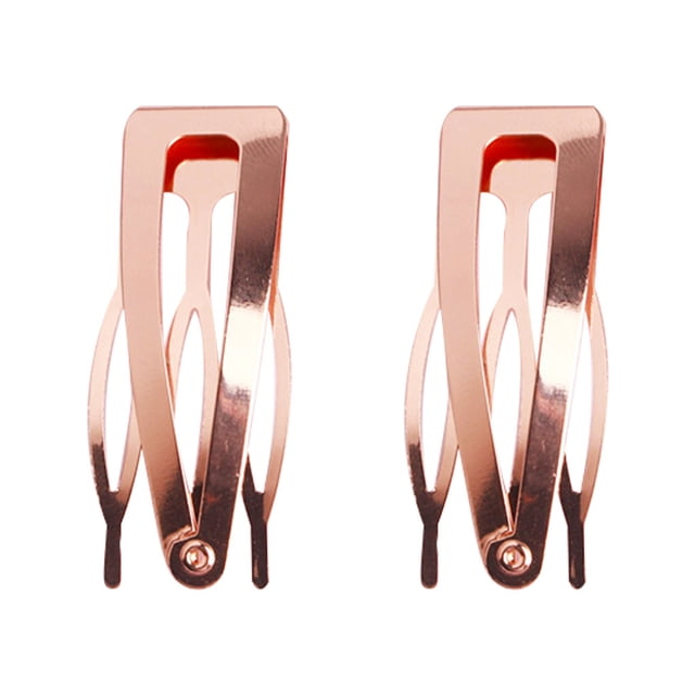 QualitChoice Hair Ornaments Iron Material Hair Accessories Side Clip Snap Fastener Clip Rose Red 1Set
