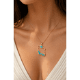 thumbnail image 2 of Iran Map 18K Gold-Plated Pendant Necklace with Turquoise Enamel Inlay, 18" Chain and Gift Box Included, 2 of 5