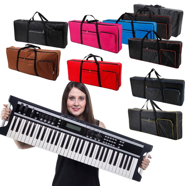 Piano Case Electronic Organ Bag Musical Instrument Cover Waterproof Handbag Oxford Cloth Sleeve Backpack Large Capacity Coffee color
