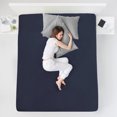 thumbnail image 3 of PiccoCasa Soft 190GSM Queen Fitted Sheets 16 Inch Deep Pocket Navy Blue, 3 of 7