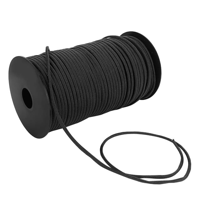 Parachute Cord Parachute Rope Polyester Polypropylene 100M Outdoor Rock Parachute Rope Survival Cord For Rescue HikingBlack