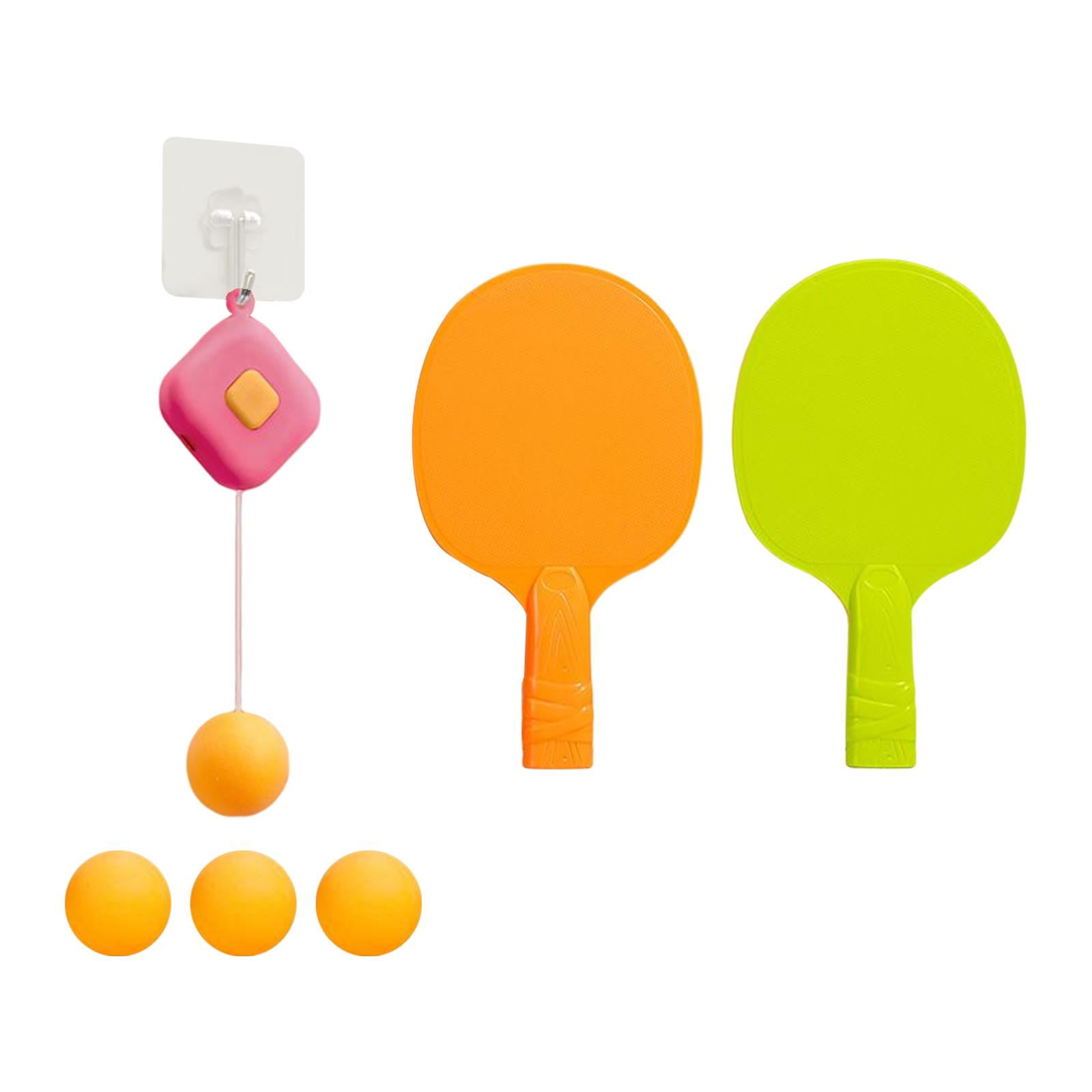 koolsoo Tennis de Table Suspendu Exerciseur de Coordination Oeil-Main avec Balles Ensemble d'Entraînement Auto Rose