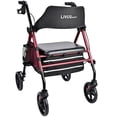 thumbnail image 1 of Rollator Walker for Seniors with Seat,  Adjustable Height and 8" Wheels, Foldable Walker with Locking Hand Brake and Storage Bag Support Up to 300 lbs, 1 of 8