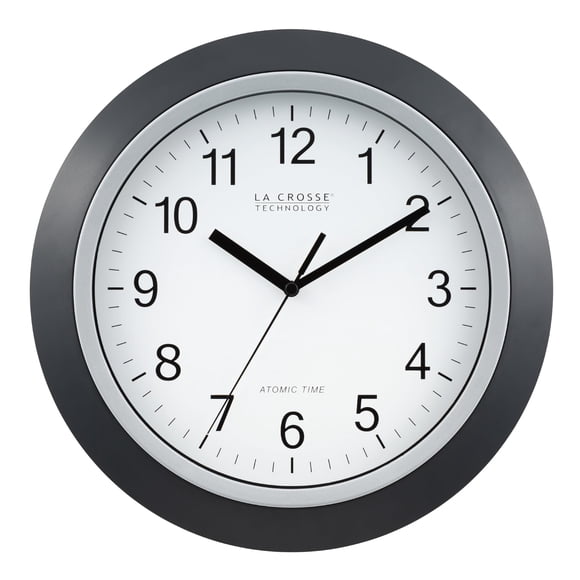 La Crosse Technology WT-3129B 12-Inch Atomic Analog Wall Clock (Black)